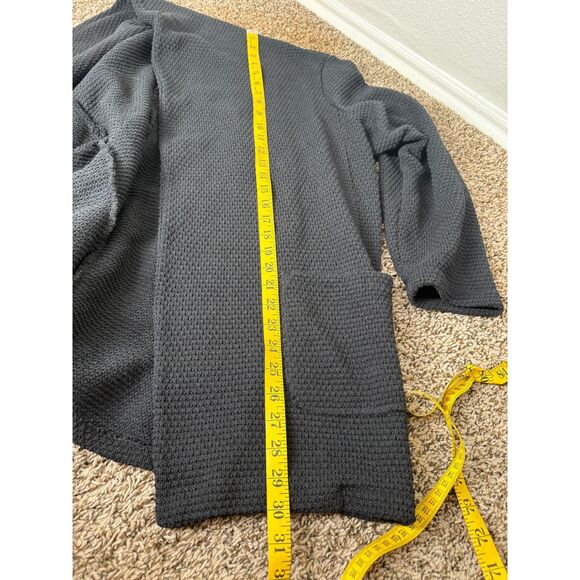 Zara Black Chunky Knit Cardigan Womens Sz L Open Front Basic Minimalist - Picture 6 of 6